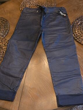 Italy Brand Women's Navy Drawstring Jeans